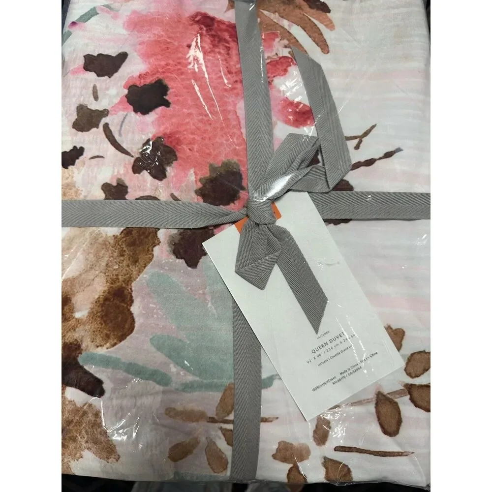 New Anthropologie Lelie Queen Size Duvet Cover Floral